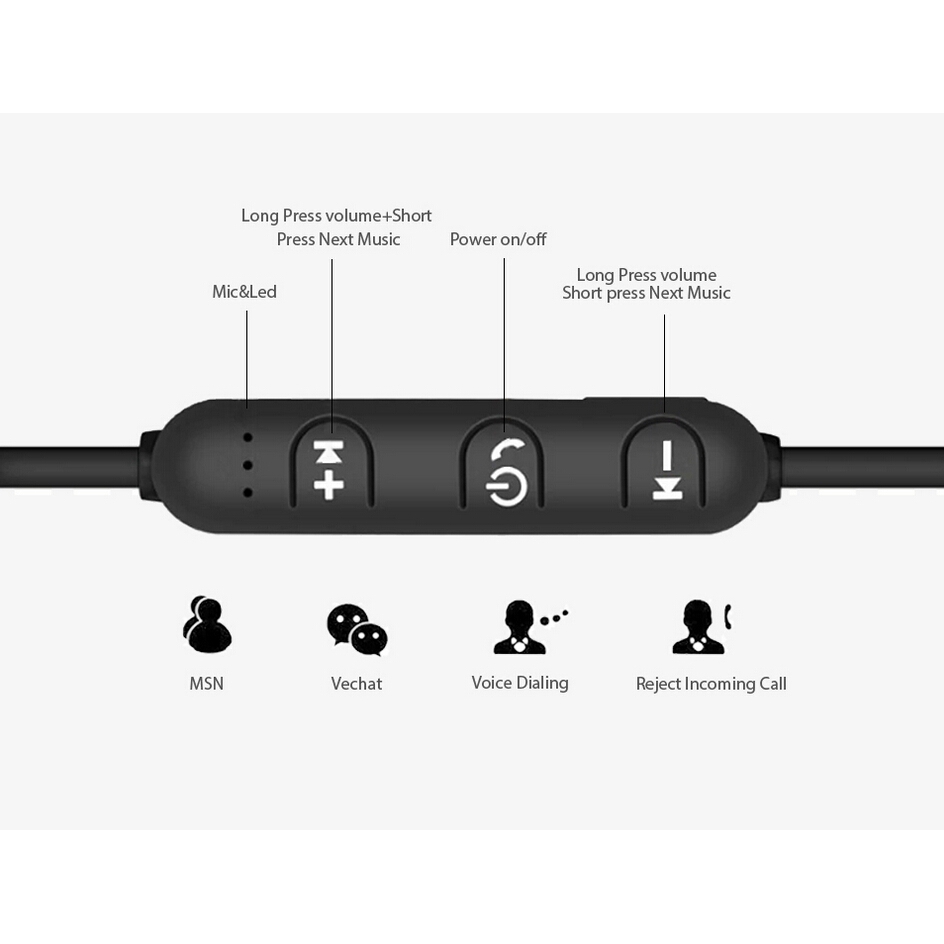 Tai Nghe Bluetooth 4.2 Chống Nước Thiết Kế Hít Nam Châm