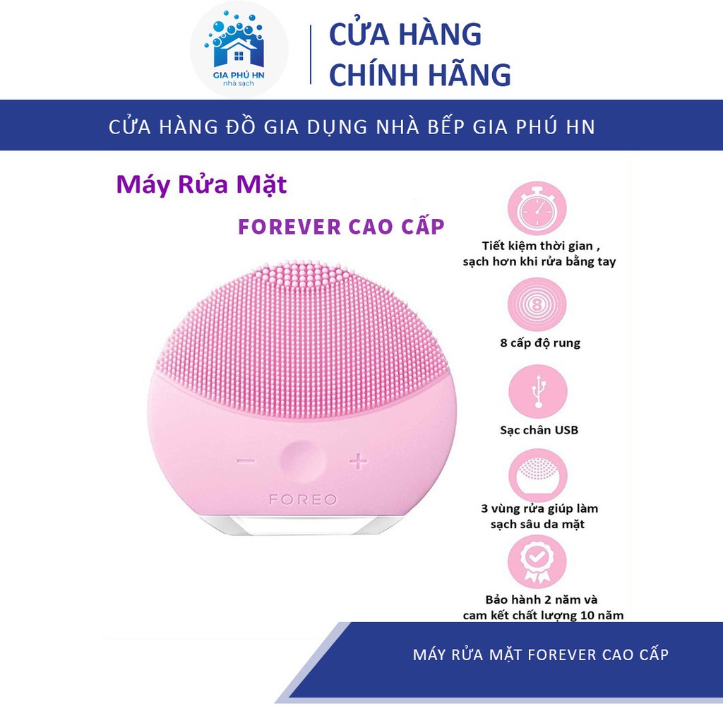 Máy Rửa Mặt,  Massage Mặt, 9 Cấp Độ Rung Forever Lina mini gai Silicon Giúp Làm Sạch Da Mặt Hiệu Quả