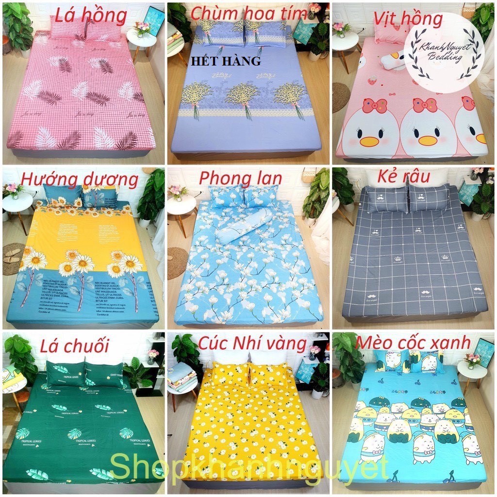 Bộ Ga giường cotton kèm áo gối nằm K'home vải cotton 3d poly siêu cute | BigBuy360 - bigbuy360.vn