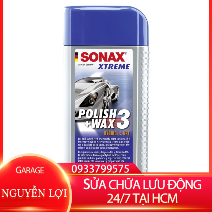 [ SỬA CHỮA LƯU ĐỘNG 24/7 HCM ] [KEM ĐÁNH BÓNG XÓA XƯỚC TẶNG KHĂN 3D] Sonax Xtreme Polish Wax 3 250ml GARA NGUYỄN LỢI