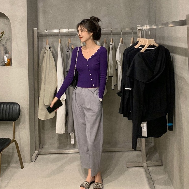 Áo Cardigan Dệt Kim Mỏng Chống Nắng Phong Cách Hàn Quốc