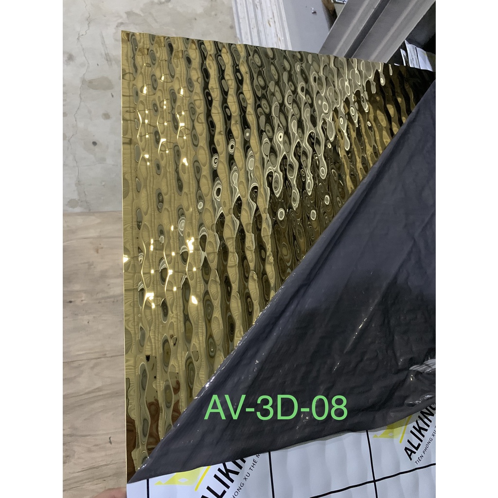 Tấm inox 3D vàng gương>