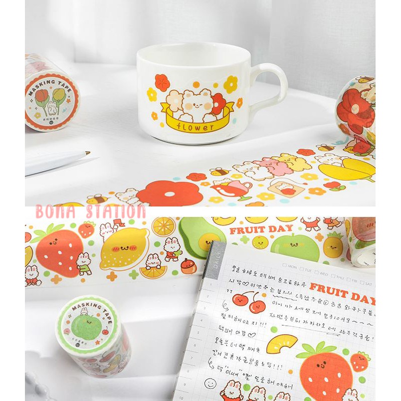 Cuộn washi tape Happy busy 6cm x 5m | BSW071