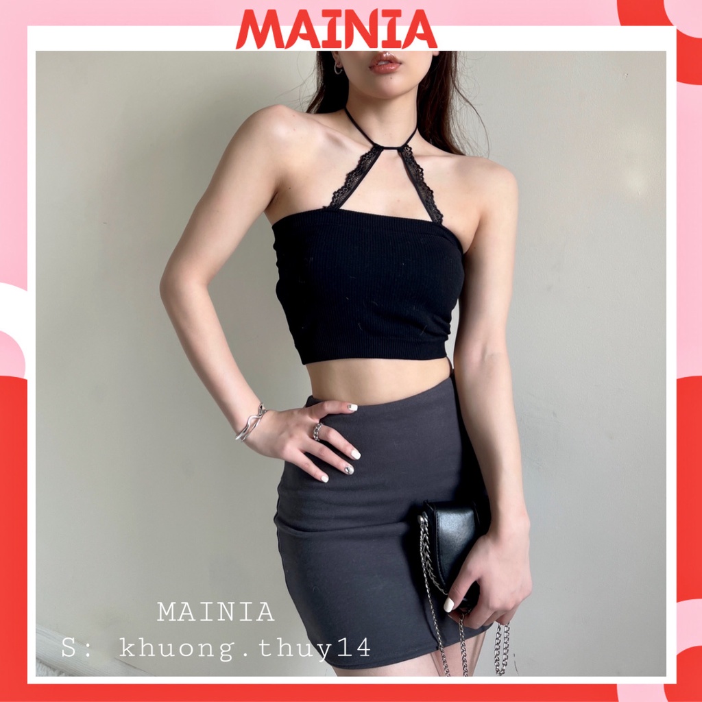 [Bao Đẹp Dày Dặn] Áo Bra Quây Cotton Gân Tăm Siêu Xinh Cột Dây Cổ Áo Croptop Thời Trang Mainia Shop