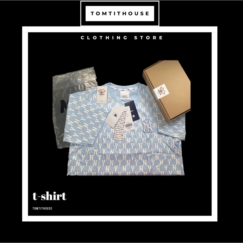 Áo Thun M.L.B Monogram Chất Cotton 100% Dáng Form Suông Năng Động