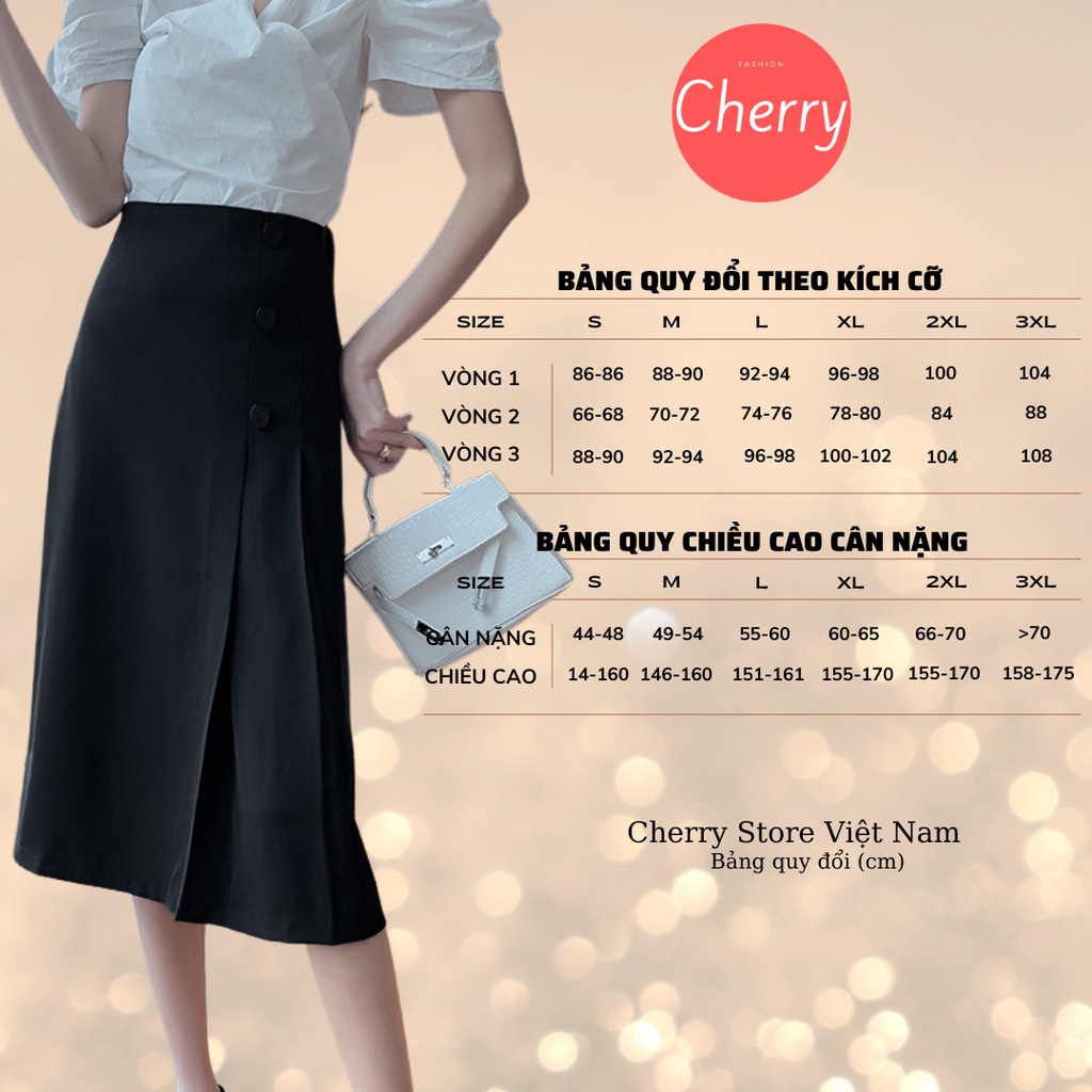 Chân váy dài chữ a công sở xếp ly cao cấp chất đẹp CHERRY V050