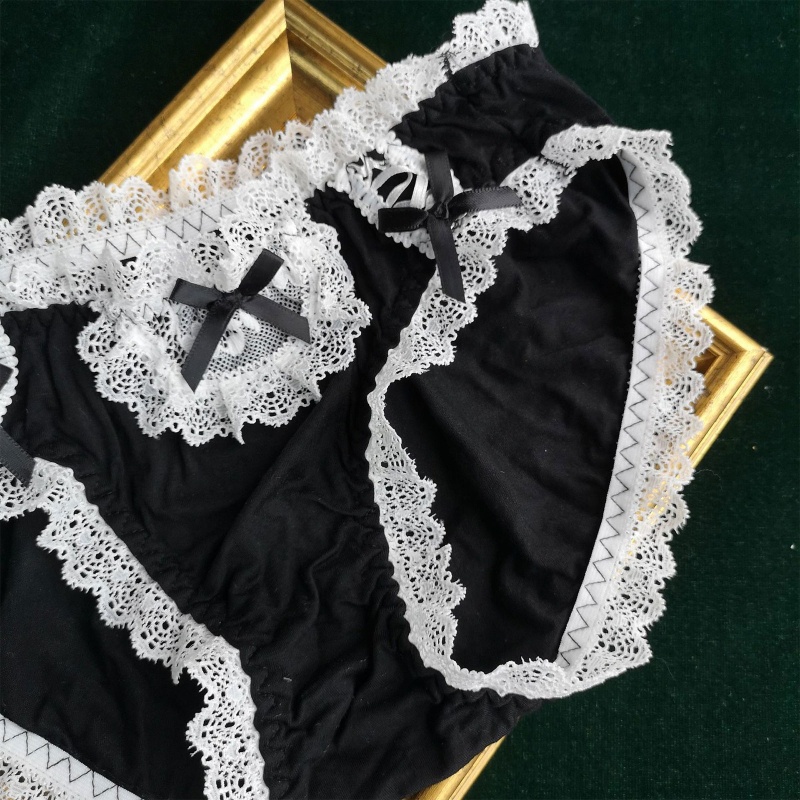 Xixi Quần Lót Cotton Phối Ren Đính Nơ Màu Trơn Kiểu Hipster Gợi Cảm Cho Nữ