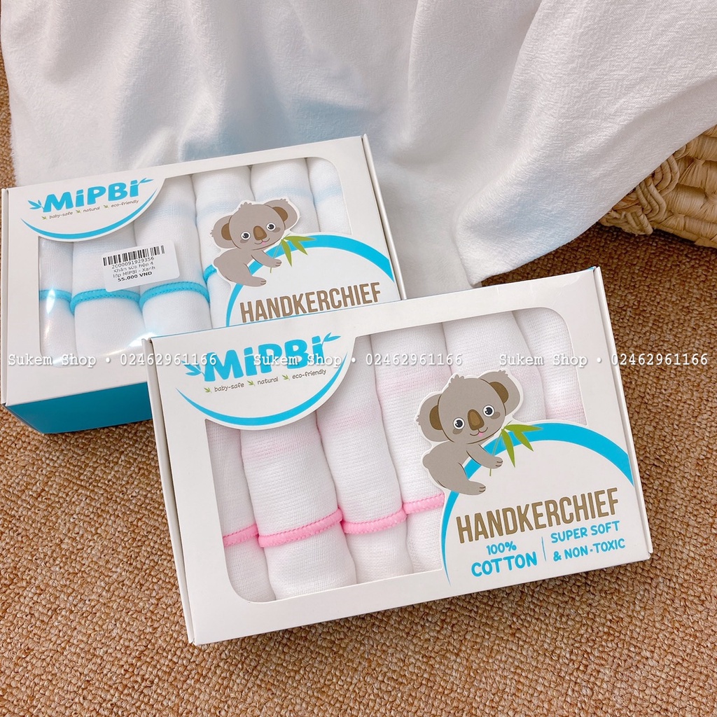 Khăn sữa hộp 100% cotton MIPBI Set 6c (MIPBI9)