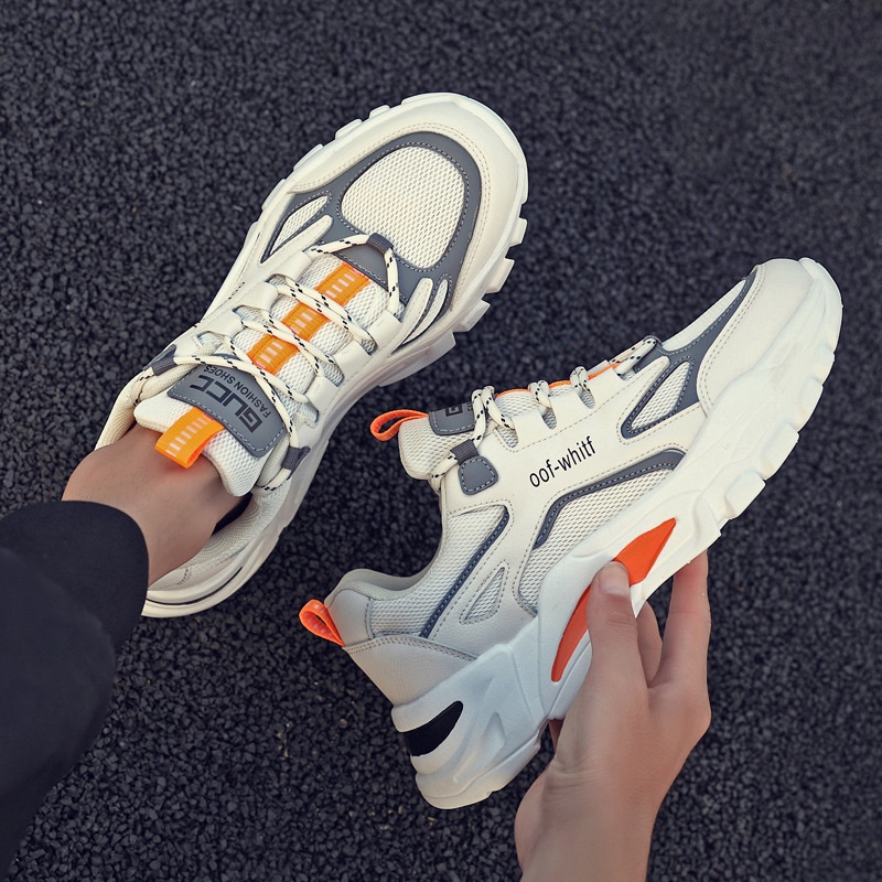 Giày nam sneaker thể thao màu trắng phối cam, phong cách trẻ trung năng động - Mã sản phẩm: TM29