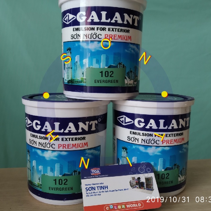 Sơn nước ngoại thất Galant màu xanh ngọc , xanh lá đậm 102 800ml