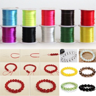 Cuộn dây cước co giãn trong suốt dẹt nhiều màu dùng làm vòng tay thủ công