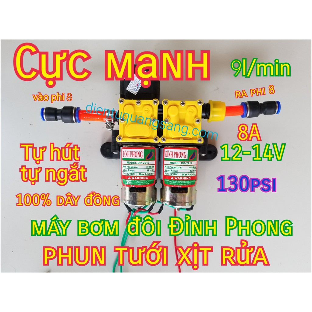 Bơm Phun Sương 12V Cực mẠnh , Bơm Đôi Đỉnh Phong