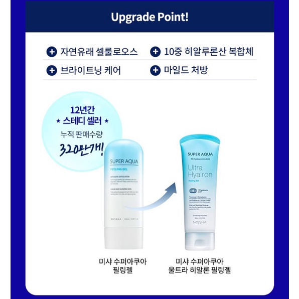 Tẩy Da Chết Dưỡng Ẩm Làm Sáng Missha Super Aqua Ultra Hyalron Peeling Gel 100ml