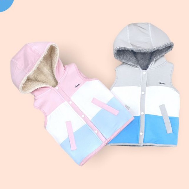 Áo gile Avaler lót bông ấm,mềm,xinh cho bé 7-13kg