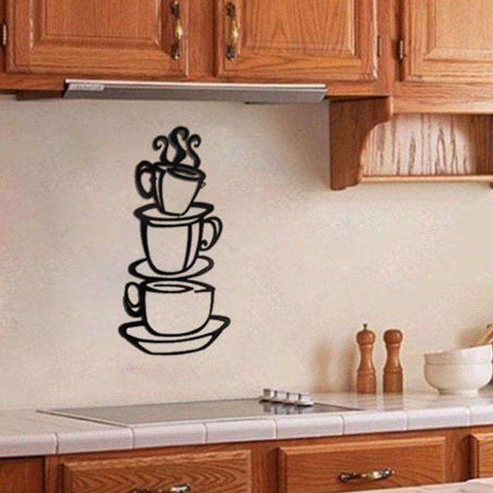 Decal dán tường Nghệ Thuật Mẫu Mới Về Cốc Cà Phê Trà Trang Trí Nhà Bếp Phòng Ngủ