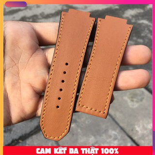 Dây đồng hồ hublot da bò màu vàng bò