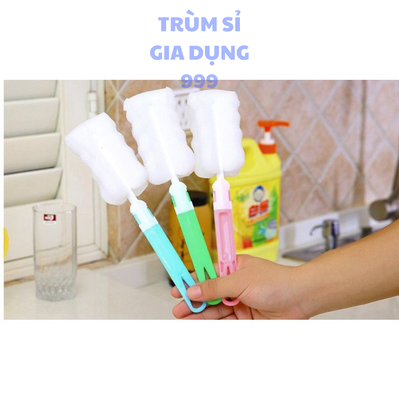 Cọ rửa ly, bình sữa cho bé bọt biển đầu màu trắng có thể tháo rời, Cây Cọ Rửa, Ly, Cốc,
