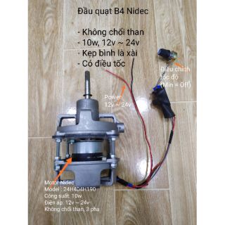 Đầu quạt B4 Nidec không chổi than-Cải Tiến mới + kèm điều tốc