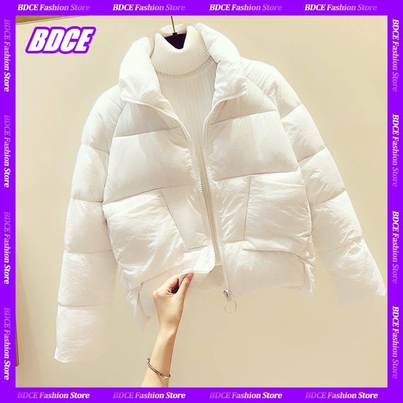 Áo Khoác Phao Cổ Đứng Dáng Ngắn Phong Cách Hàn Quốc Sành Điệu