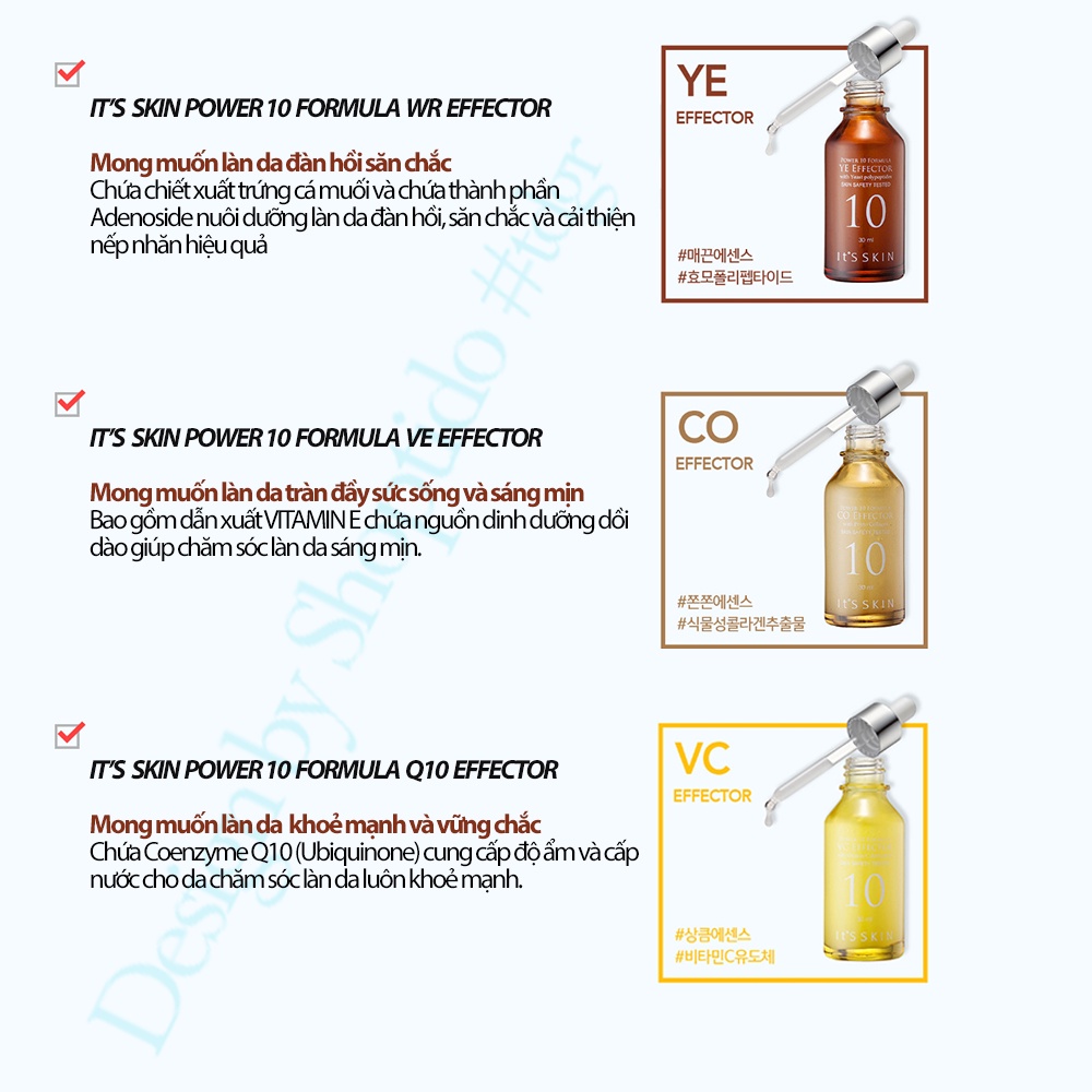 Tinh chất dưỡng da It’s Skin cấp ẩm, phục hồi, ngừa lão hóa da 30ml NPP Shoptido