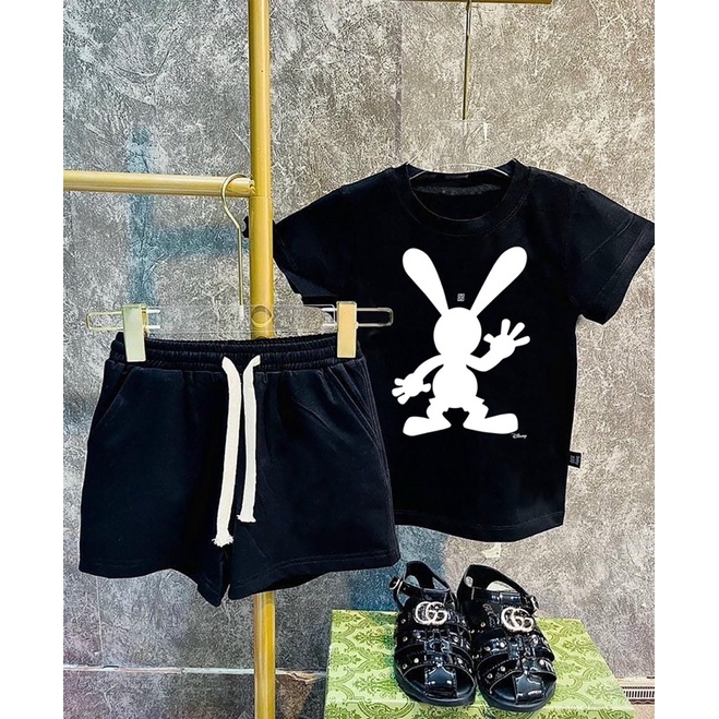 Bộ áo thun bé trai thỏ new rabbit , set quần áo trẻ em unisex , Kid_genZ