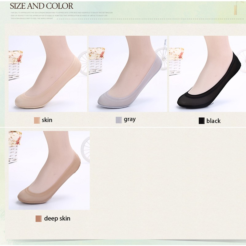 Summer Ice Silk Invisible Boat Socks Women Black Nylon No Show Socks Cozy Ladies Sexy Non Slip Socks Cotton Sole