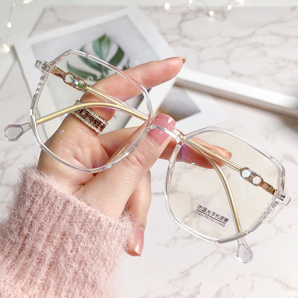 Mắt Kính Gọng Trong Suốt Chống Ánh Sáng Xanh Phong Cách Retro Thời Trang Cho Học Sinh