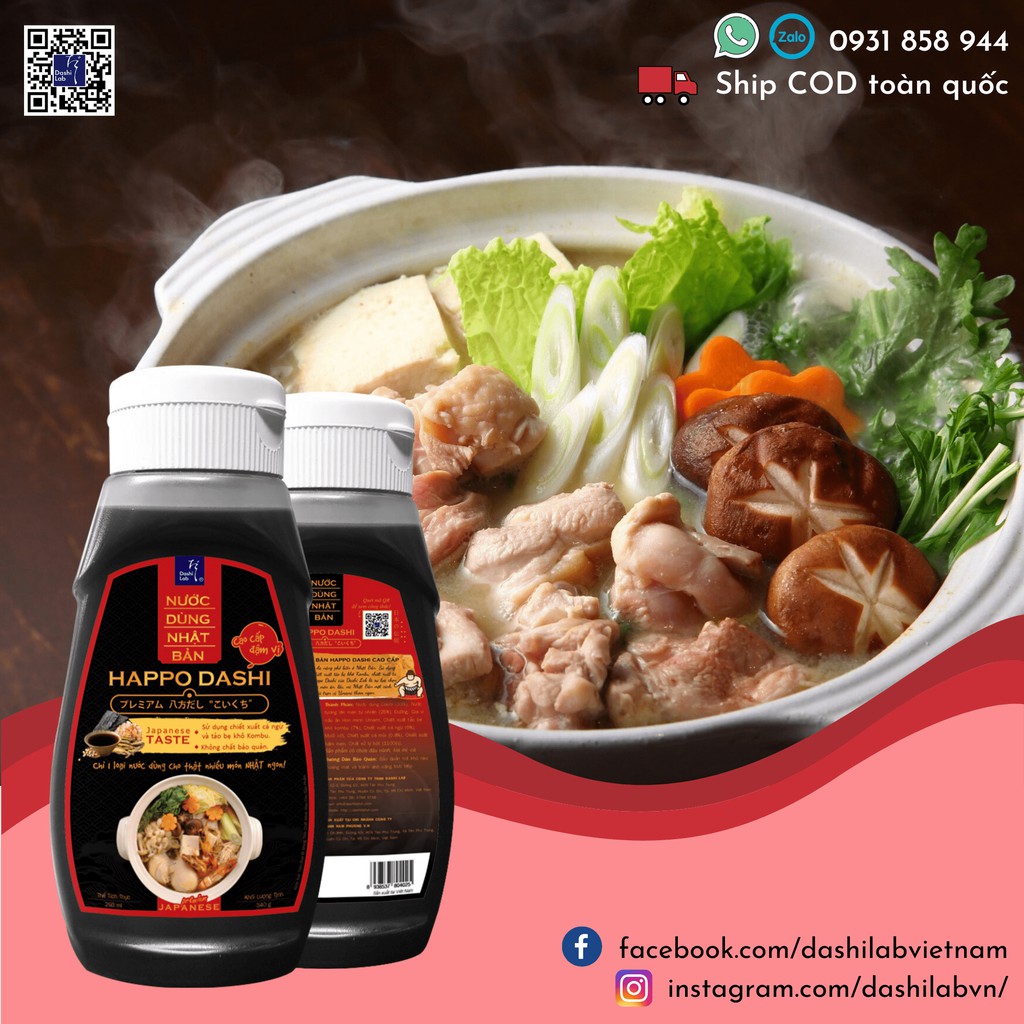 Combo Đậm đà chuẩn Nhật (1 chai Happo Dashi 340g, 1 chai Kabayaki 340g)