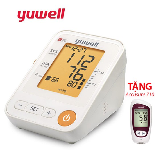 [Tặng máy đo đường huyết Yuwell Accusure 710 trị giá 700k ] Máy đo huyết áp bắp tay điện tử Yuwell YE650D