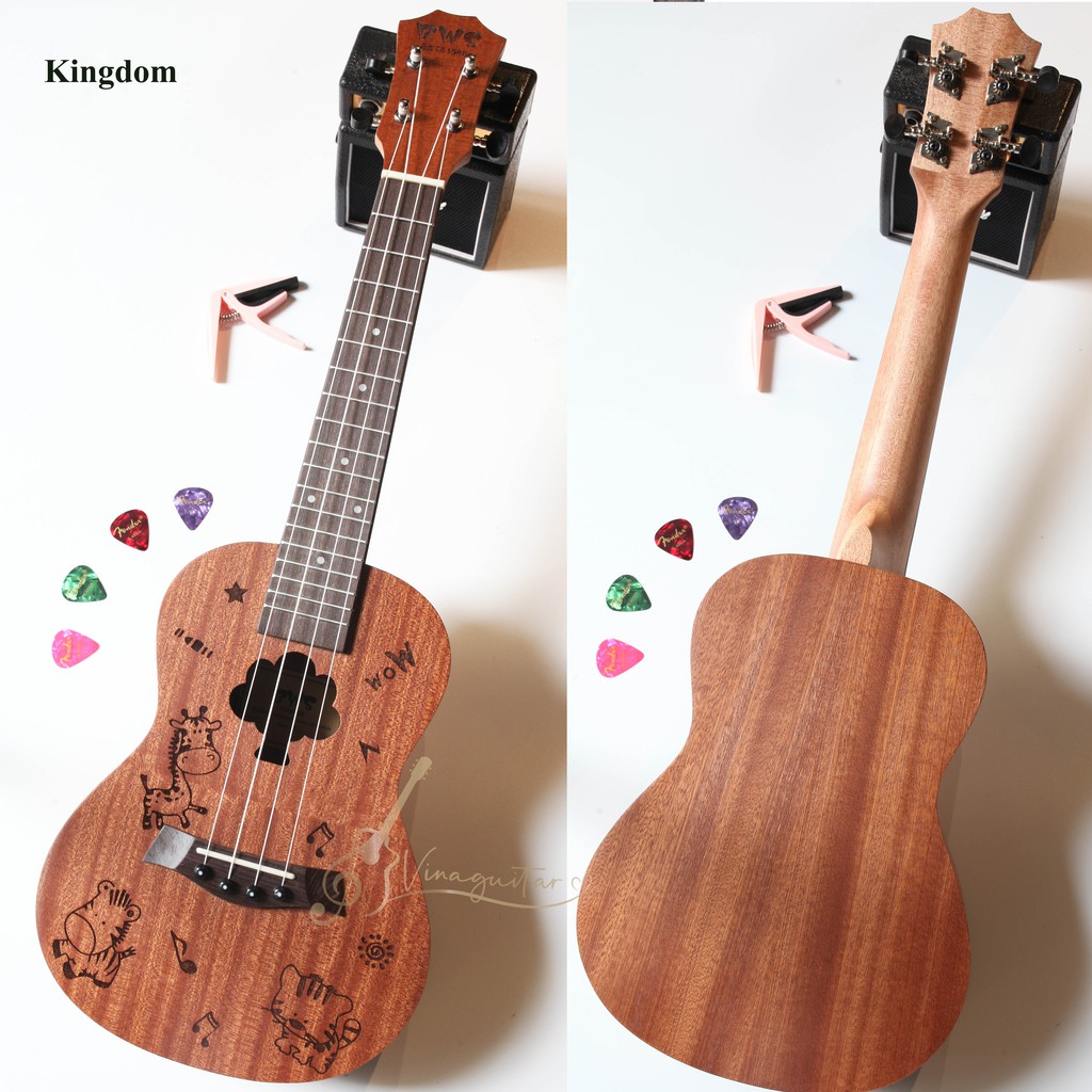Đàn Ukulele Concert BWS Music Kingdom Ngộ Nghĩnh Full Gỗ Mahogany Bảo Hành 2 Năm