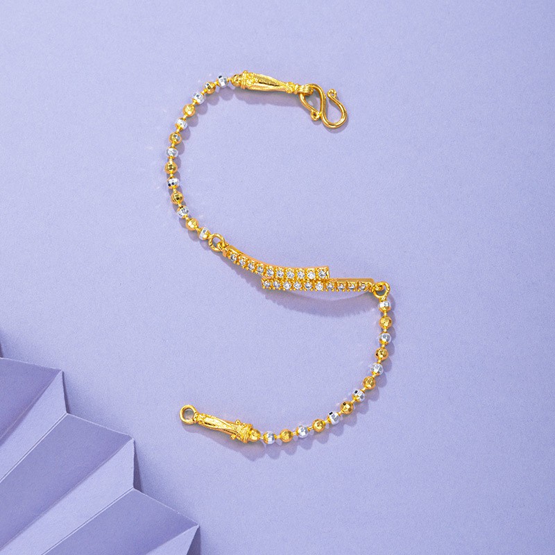 Lắc Tay Nữ Mạ Vàng 23K, Đính Đá Phong Cách Hàn Quốc - XPLT18