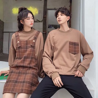 [ORDER] Set đôi nam nữ kẻ nâu [ảnh thật ở cuối]