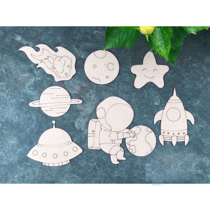 Set tô màu cho bé chủ đề vũ trụ bằng gỗ 🪐⭐️