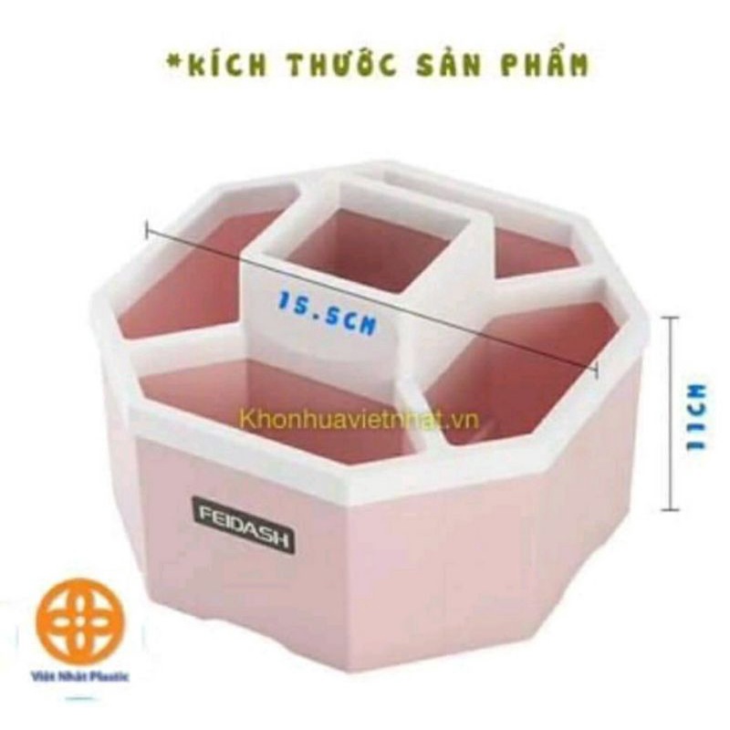 Khay tiện ích hình lục giác 5 ngăn nhựa Việt Nhật