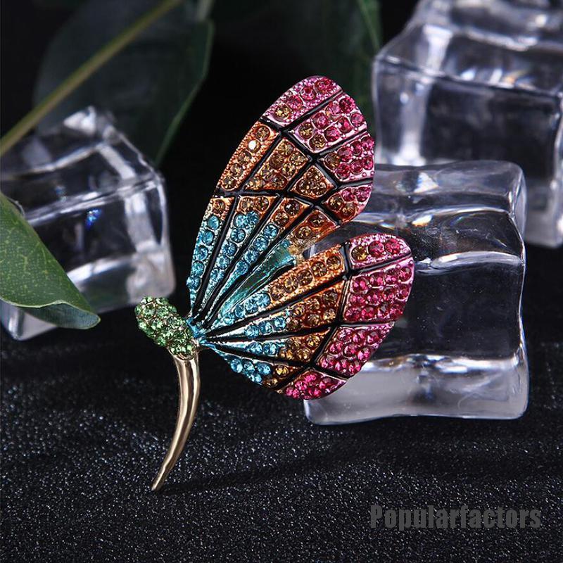 Ghim cài áo hình bướm đính đá thời trang xinh xắn