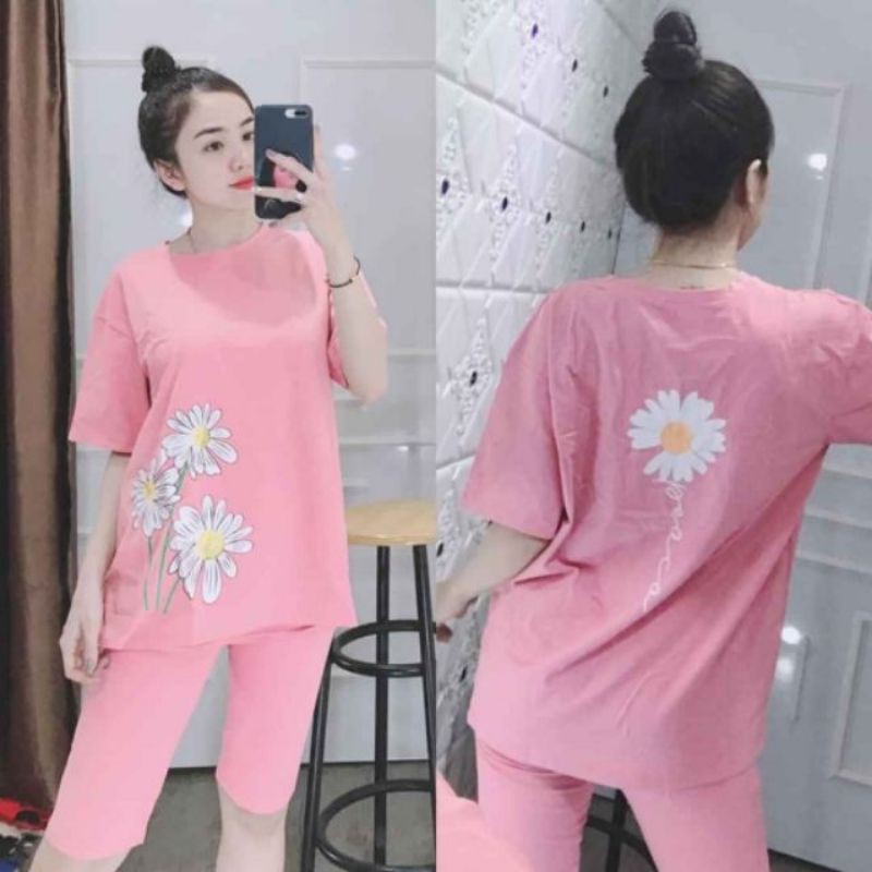 ĐỒ BỘ LỬNG NỮ HOA CÚC SIÊU HOT THUN COTTON LOẠI 1 ĐỒ MẶC NHÀ ĐI CHƠI DẠO PHỐ