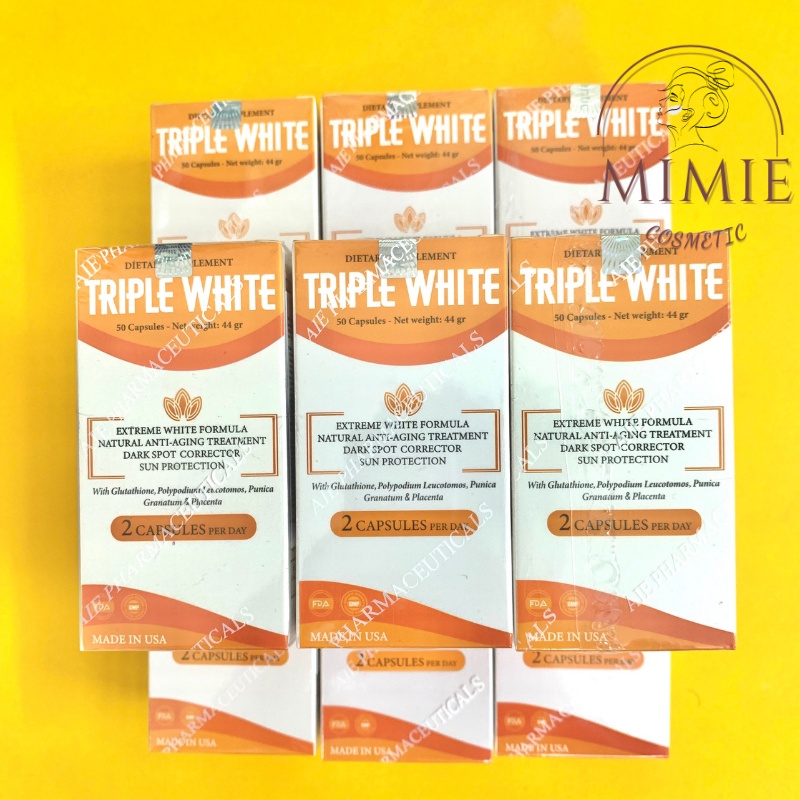 [CHÍNH HÃNG] VIÊN UỐNG TRIPLE WHITE - VIÊN UỐNG GLUTATHION 1200MG TRẮNG DA, MỜ NÁM, GIẢM THÂM HỘP 50 VIÊN