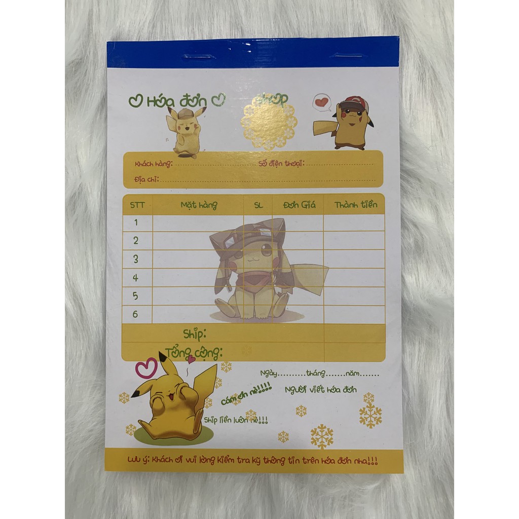 Phiếu Ship Hàng 2L Hoạt Hình Siêu Dễ Thương