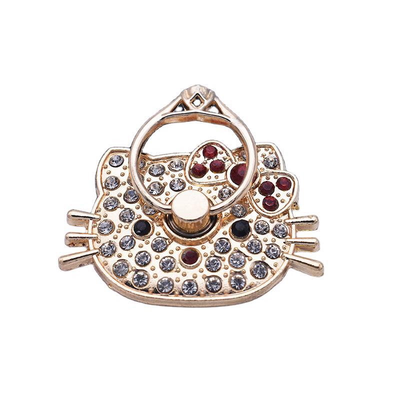 Giá Đỡ Điện Thoại Dạng Nhẫn Đeo Tay Chống Rơi Hình Mèo / Chim Công / Thiên Nga / Vương Miện Đính Đá