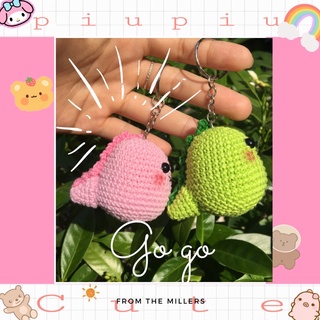 Móc treo chìa khoá, móc treo balo hình bé khủng long béo phì cực xinh làm bằng len