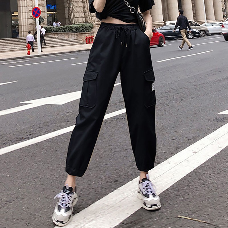 Quần legging phong cách thể thao cho nữ nhiều túi chống nhăn | BigBuy360 - bigbuy360.vn