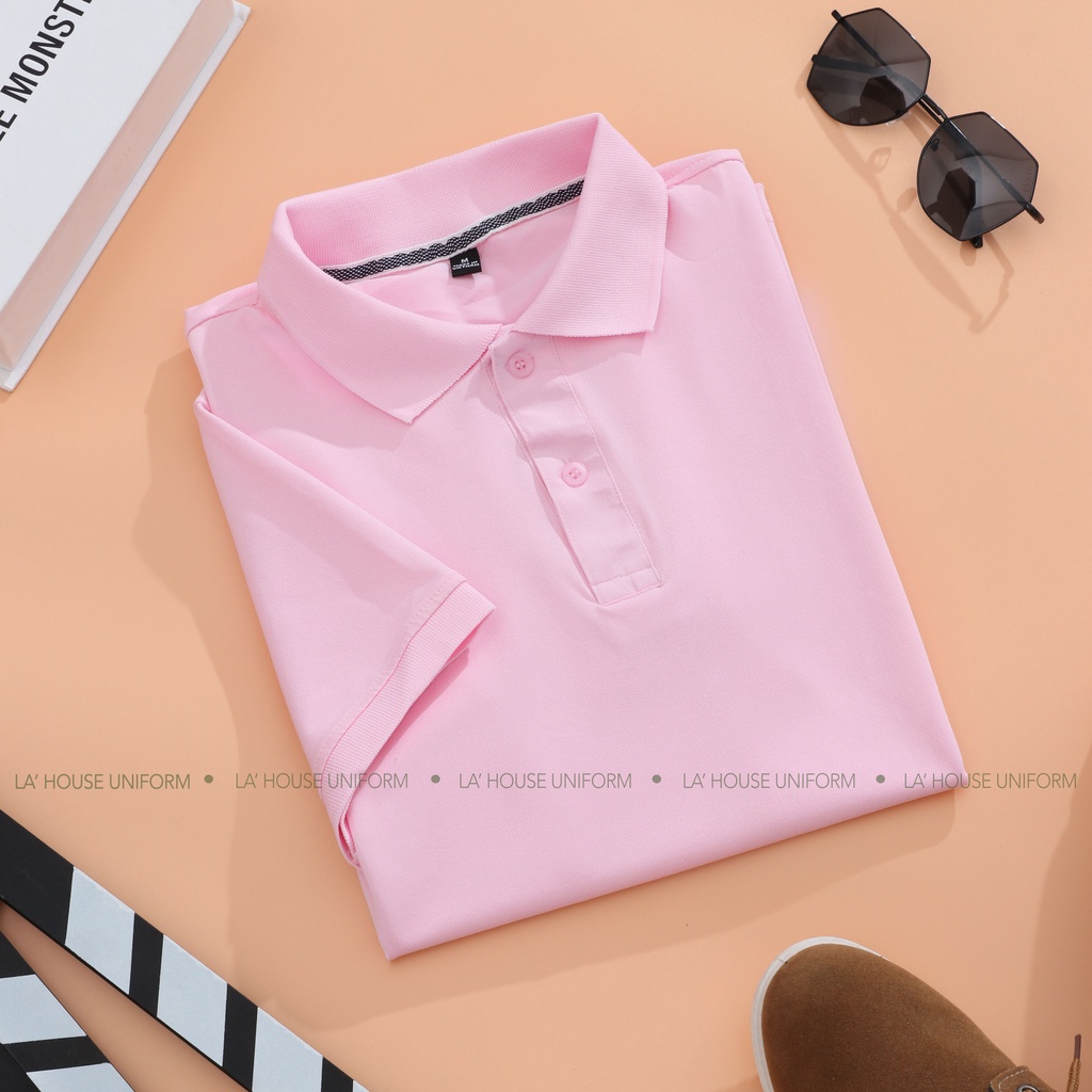 Áo thun polo màu hồng phấn La' House Uniform