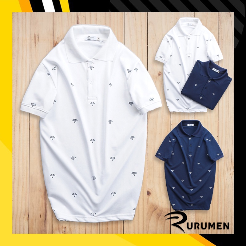 Áo Thun Polo Nam Họa Tiết Có Cổ Rayman RURUMEN Big Size Lớn XXXL Hàng VNXK Màu Trắng, Xanh Đen - CS187