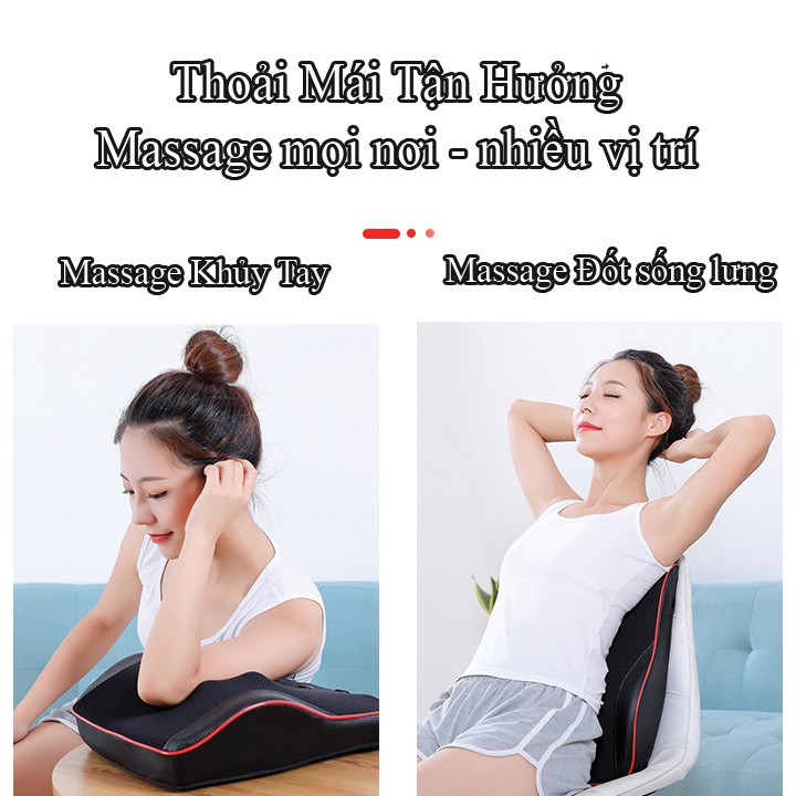 Gối massage Tựa Lưng đa năng 618-9 dùng cho xe hơi, nhà ở, văn phòng