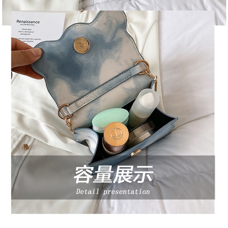 Túi Đeo JASMIN NOIR Chéo Da PU Nắp Gập Phối Dây Xích Thời Trang Dành Cho Nữ