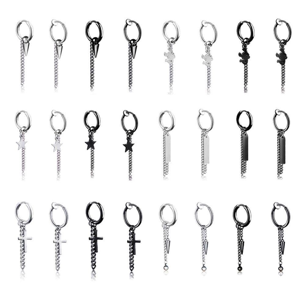 Khuyên Tai Dạng Vòng Lủng Lẳng Bằng Thép Không Gỉ Phong Cách Hip Hop Cho Nam Và Nữ