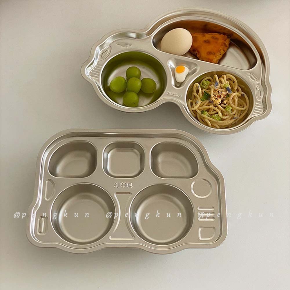 Khay Đựng Thức Ăn Bằng Thép Không Gỉ 304 Chống Sốc Họa Tiết Hoạt Hình Cho Bé