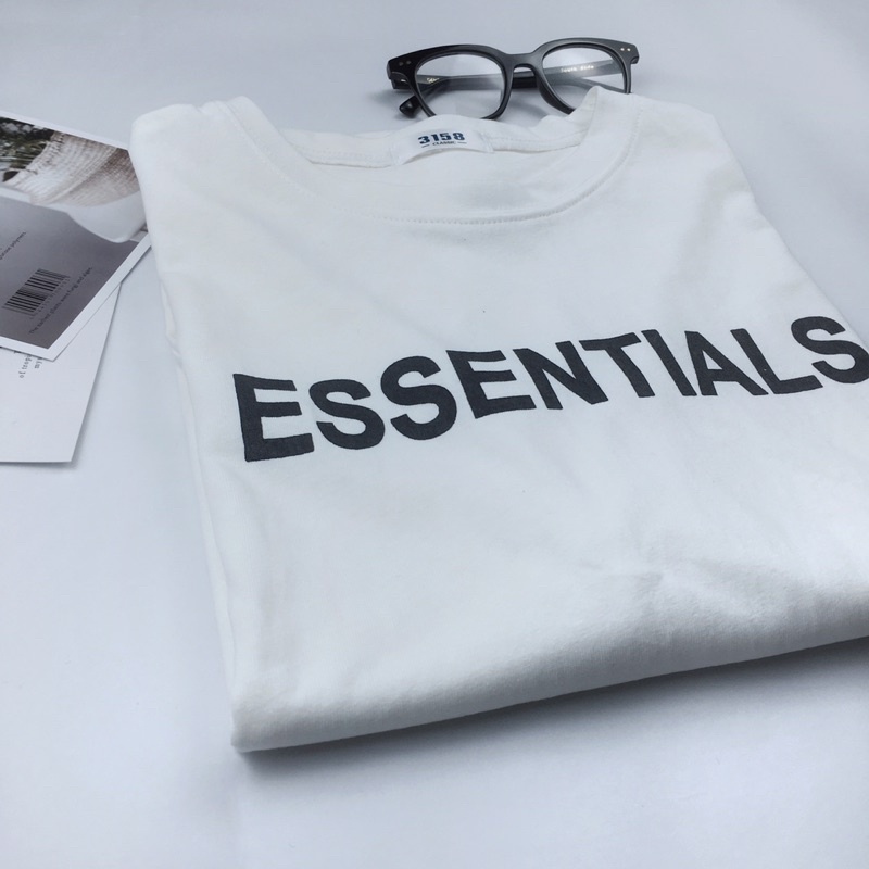 Áo thun tay dài form rộng nam nữ unisex ESENTIAL mặc đôi mặc nhóm, áo phông dài tay 3 màu trắng đen nâu từ 40-70kg | BigBuy360 - bigbuy360.vn