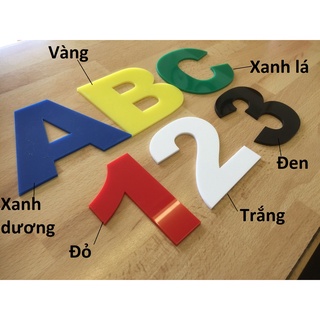 Chữ nổi mica, bảng chữ cái và số bằng mica