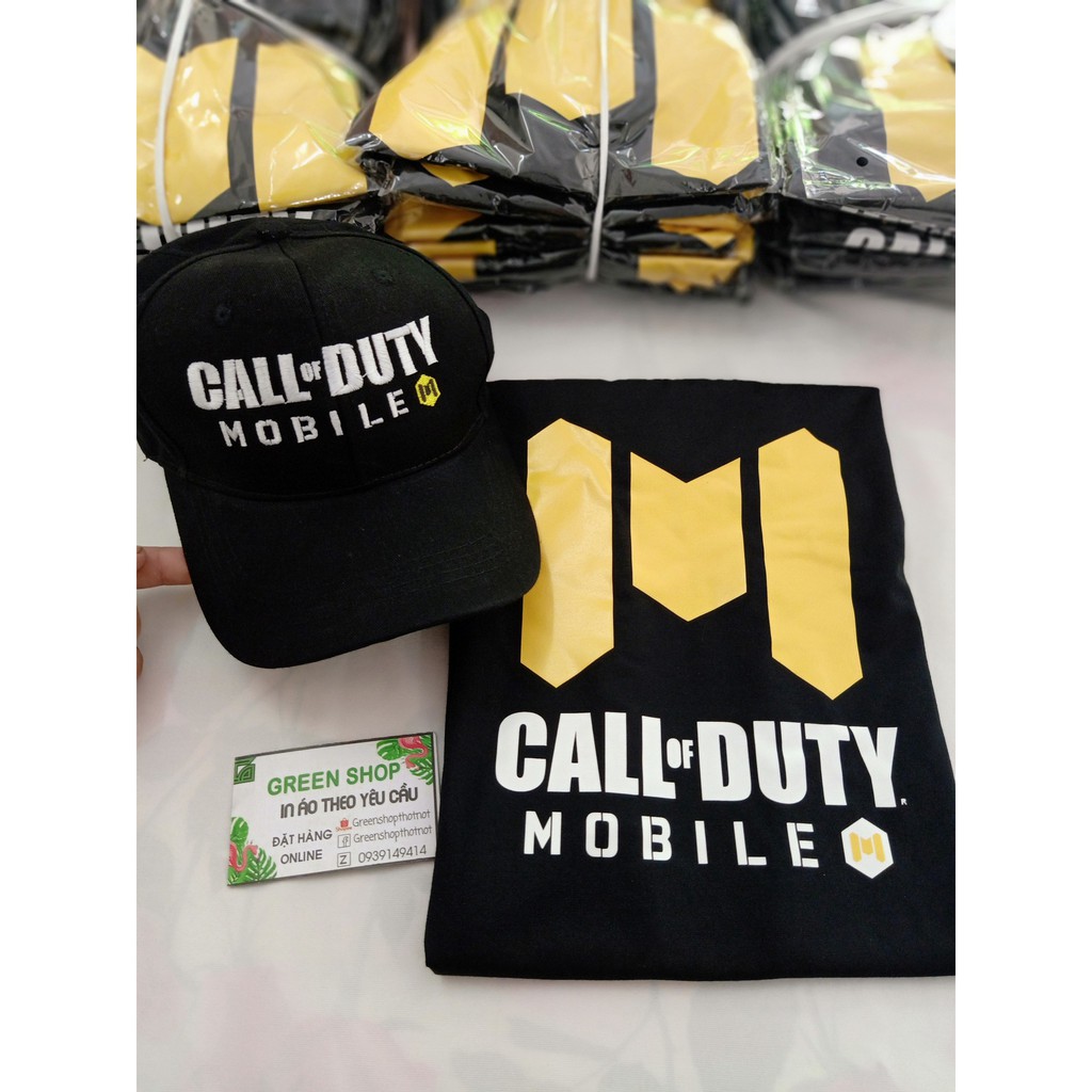 Combo Áo Thun Games In Logo Call of Duty Và Nón Thêu
